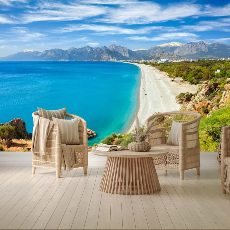 Fotomural panorama costero de Konyaalti, Antalya