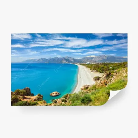 Fotomural panorama costero de Konyaalti, Antalya – Pixers®