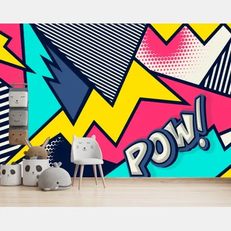 Fotomural diseño pop art geométrico estilo cómic – Pixers®