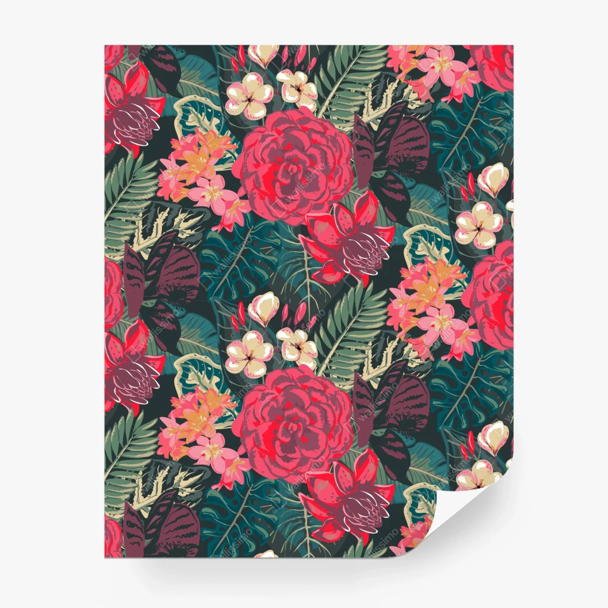 Fotomural estampado floral tropical en tonos rojos – Pixers® Fotomural estampado floral tropical en tonos rojos – Pixers®