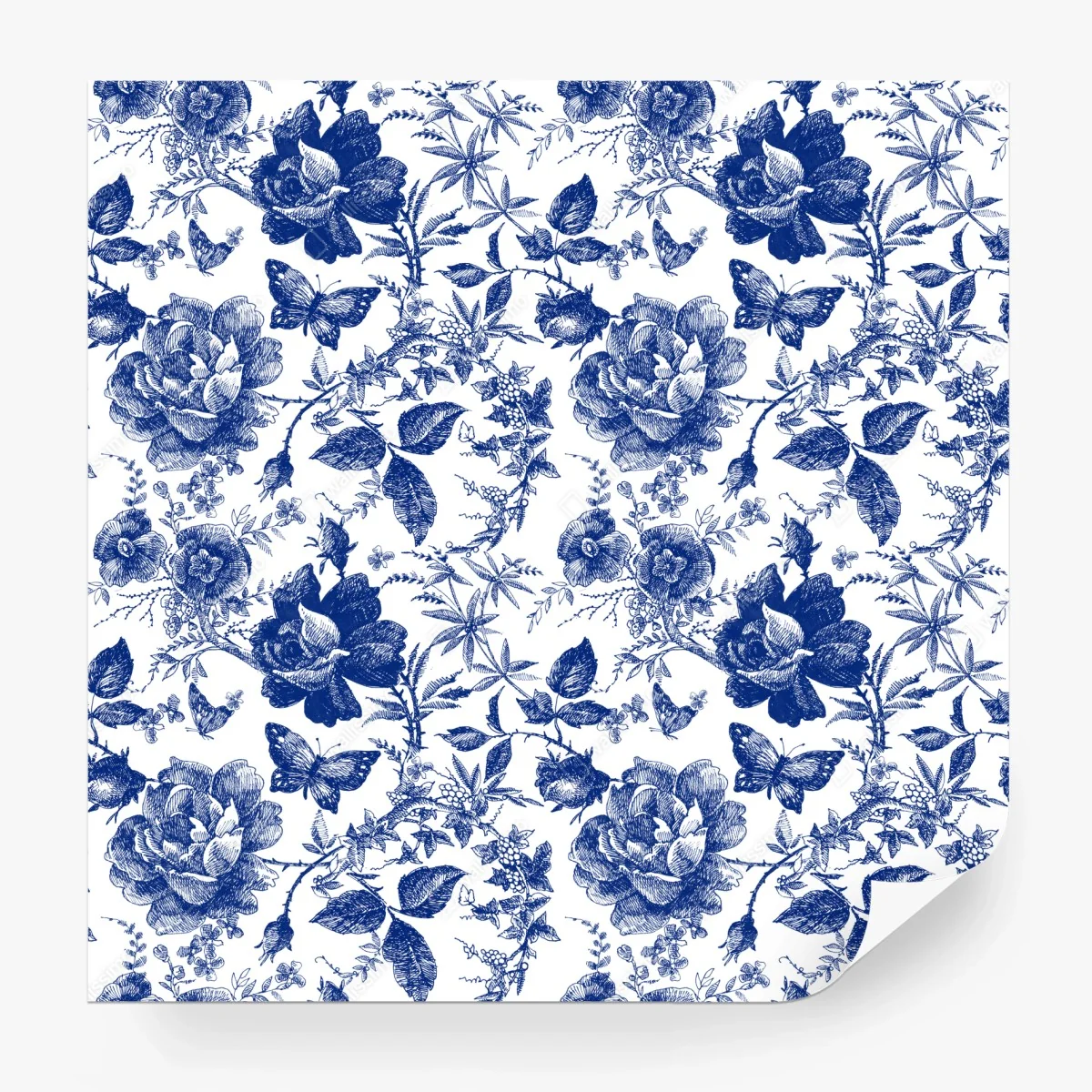 Fotomural estampado floral azul estilo vintage – Pixers® Fotomural estampado floral azul estilo vintage – Pixers®