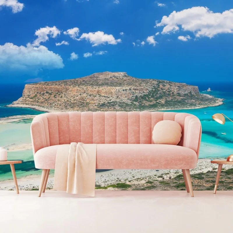 Fotomural paisaje marino de Balos: aguas turquesa y arena blanca