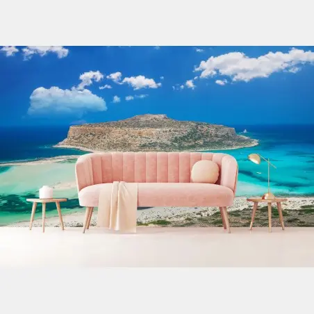 Fotomural paisaje marino de Balos: aguas turquesa y arena blanca – Pixers®