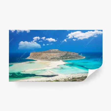 Fotomural paisaje marino de Balos: aguas turquesa y arena blanca – Pixers®