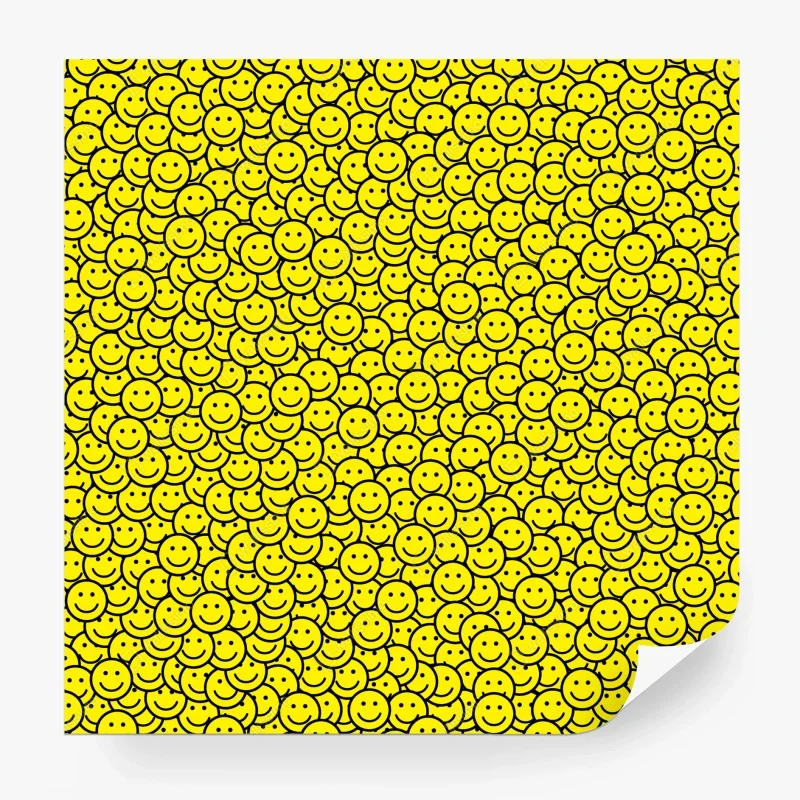 Fotomural patrón de caras sonrientes en amarillo