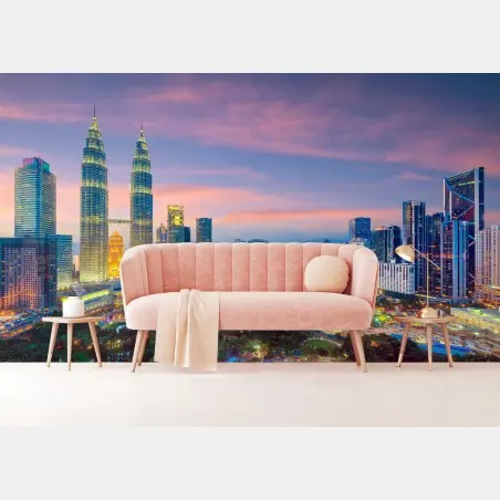Fotomural crepúsculo sobre el horizonte de Kuala Lumpur – Pixers®