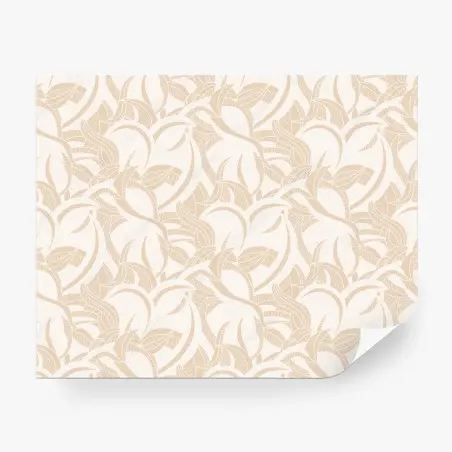 Fotomural estampado botánico beige de hojas entrelazadas – Pixers®