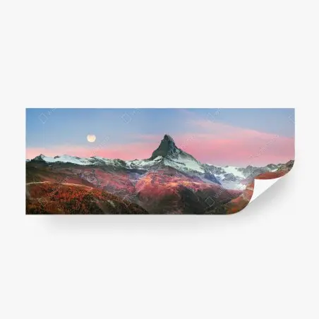 Fotomural amanecer otoñal en Zermatt junto al Matterhorn – Pixers®