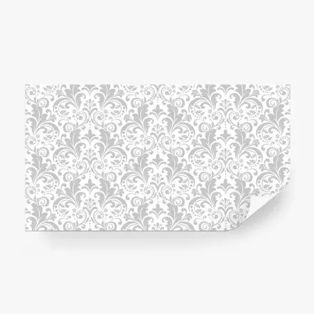 Fotomural diseño damasco gris y blanco elegante – Pixers®