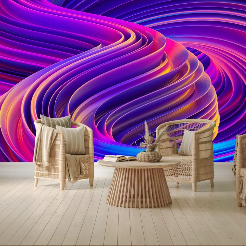 Fotomural ondas cromáticas en espiral