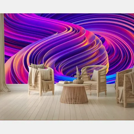 Fotomural ondas cromáticas en espiral – Pixers®