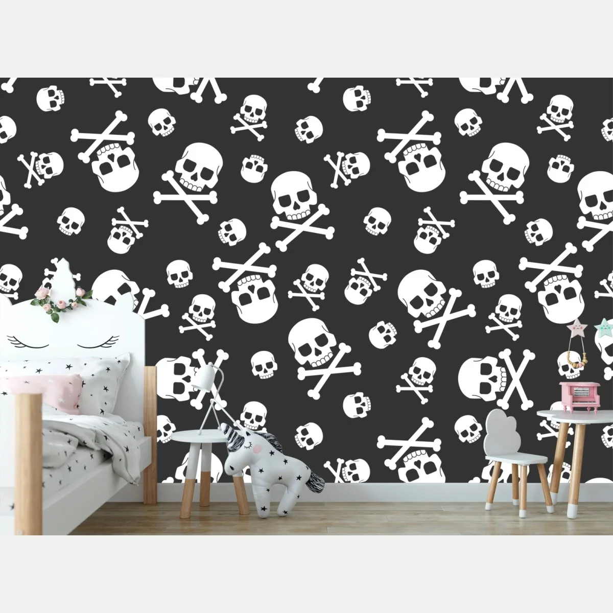 Fotomural patrón de calaveras en blanco y negro – Pixers® Fotomural patrón de calaveras en blanco y negro – Pixers®
