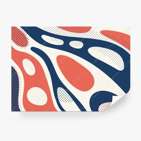 Fotomural diseño orgánico en tonos coral y azul marino – Pixers®