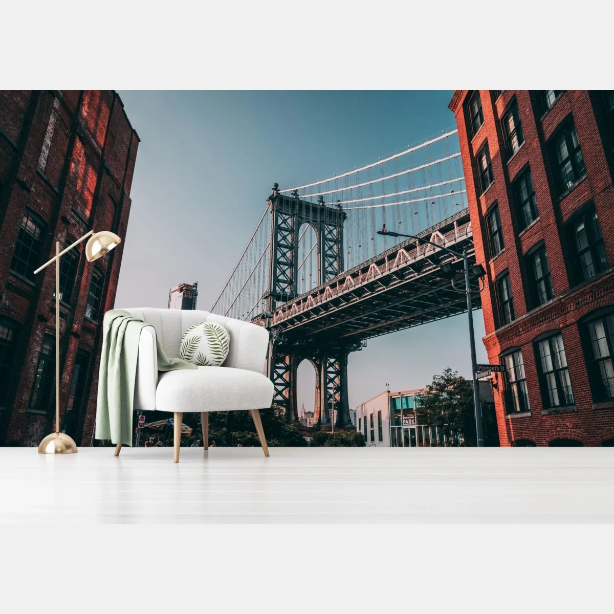 Fotomural impresión urbana: puente de Manhattan y fachadas de ladrillo – Pixers® Fotomural impresión urbana: puente de Manhattan y fachadas de ladrillo – Pixers®