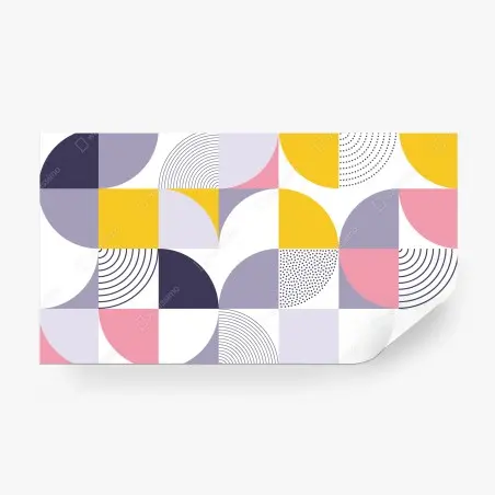Fotomural diseño geométrico en tonos pastel y formas curvas – Pixers®