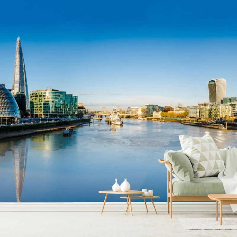 Fotomural panorama urbano de Londres sobre el Támesis