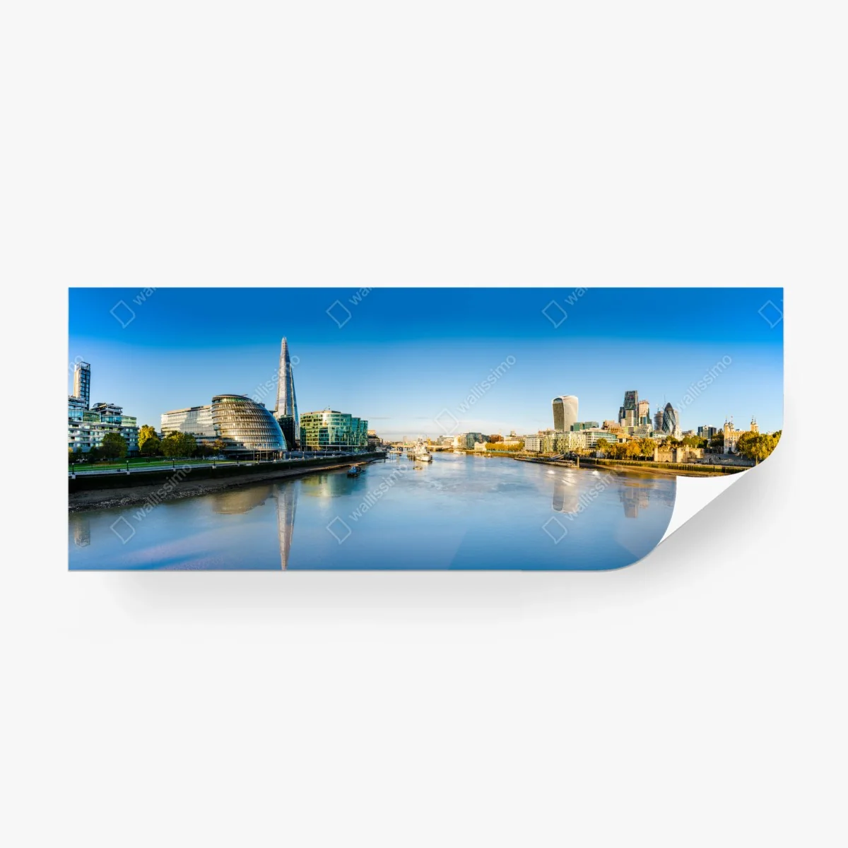 Fotomural panorama urbano de Londres sobre el Támesis – Pixers®