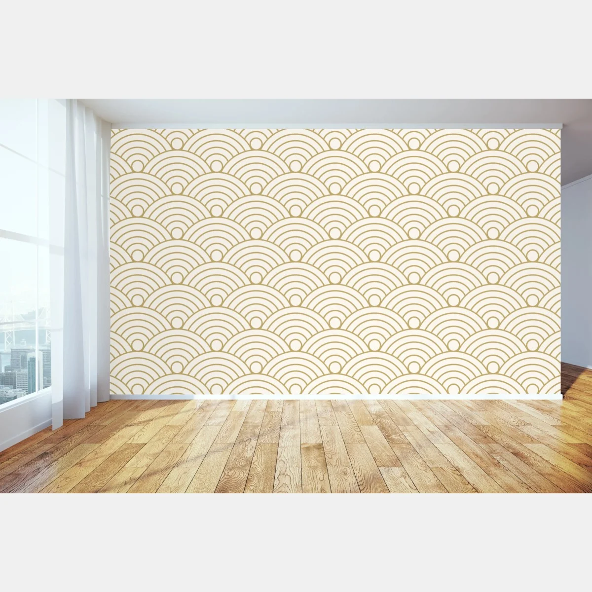 Fotomural patrón semicircular dorado minimalista – Pixers® Fotomural patrón semicircular dorado minimalista – Pixers®