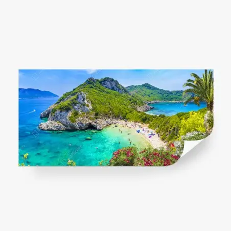 Fotomural oasis turquesa en Porto Timoni, Corfú – Pixers®