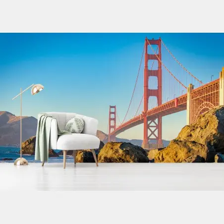 Fotomural vista panorámica del puente Golden Gate en San Francisco – Pixers®