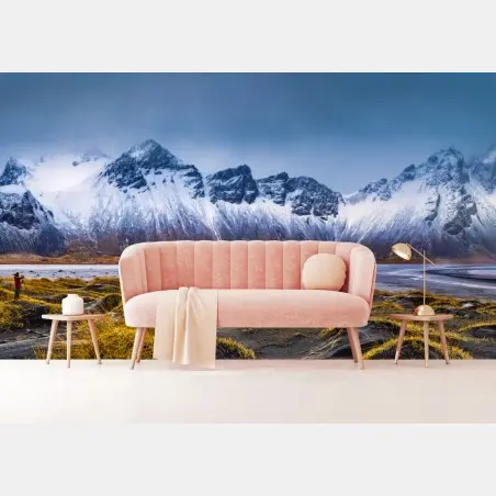 Fotomural amanecer en Vestrahorn: belleza ártica panorámica – Pixers®