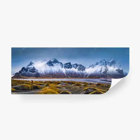Fotomural amanecer en Vestrahorn: belleza ártica panorámica – Pixers®