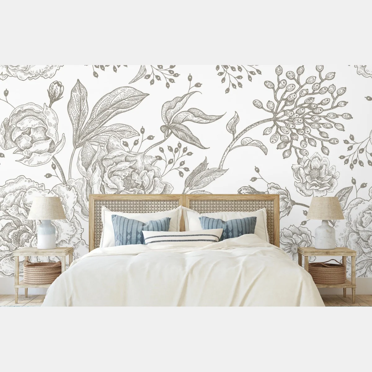 Fotomural patrón floral botánico en tonos neutros – Pixers® Fotomural patrón floral botánico en tonos neutros – Pixers®