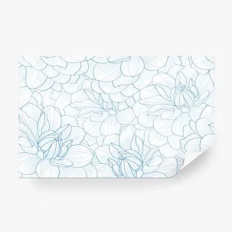 Fotomural estampado floral en líneas azules y delicadas – Pixers®