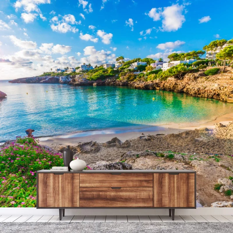Fotomural amanecer en Cala Esmeralda, Mallorca