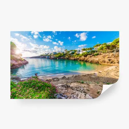 Fotomural amanecer en Cala Esmeralda, Mallorca – Pixers®
