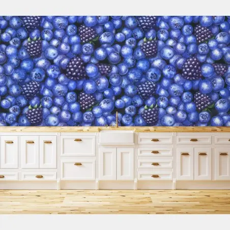 Fotomural estampado de arándanos y moras para decoración – Pixers®