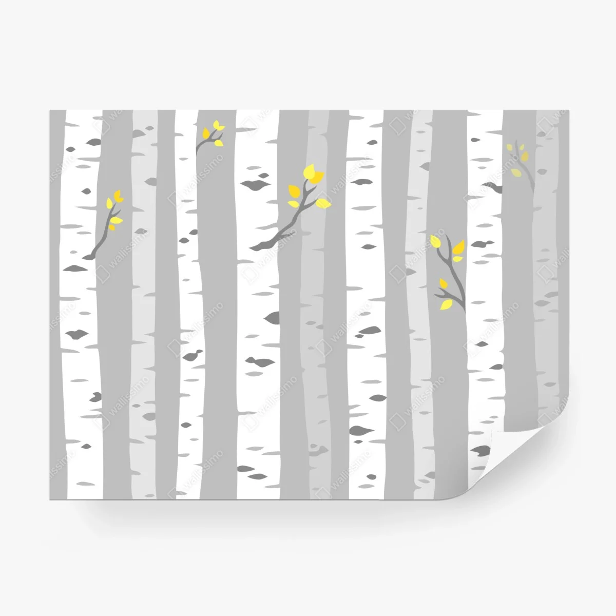 Fotomural bosque de abedules minimalista con hojas amarillas – Pixers® Fotomural bosque de abedules minimalista con hojas amarillas – Pixers®