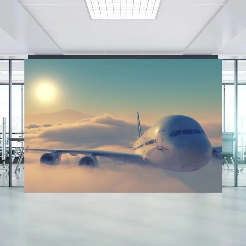 Fotomural vuelo majestuoso sobre las nubes al amanecer
