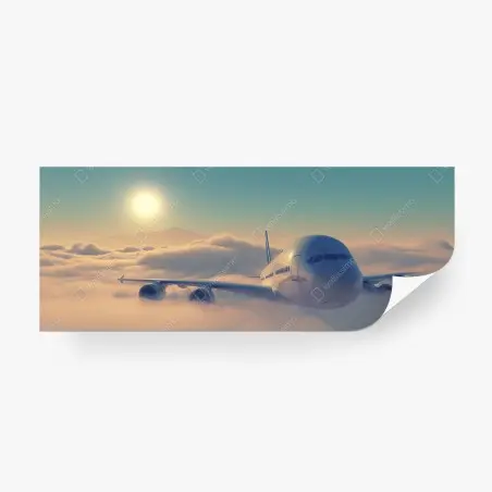 Fotomural vuelo majestuoso sobre las nubes al amanecer – Pixers®