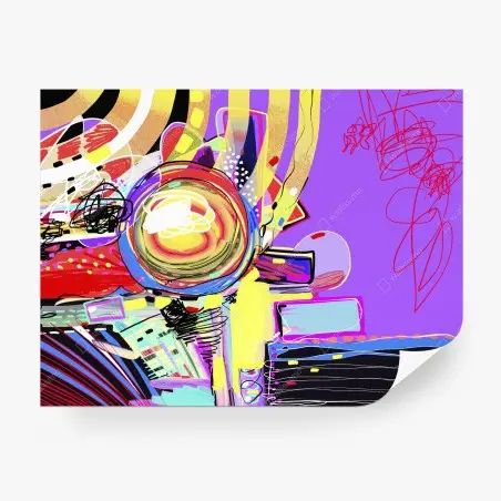 Fotomural estallido abstracto en tonos vibrantes – Pixers®