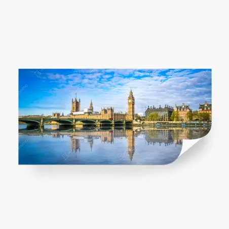 Fotomural paisaje de Londres con el Big Ben reflejado – Pixers®