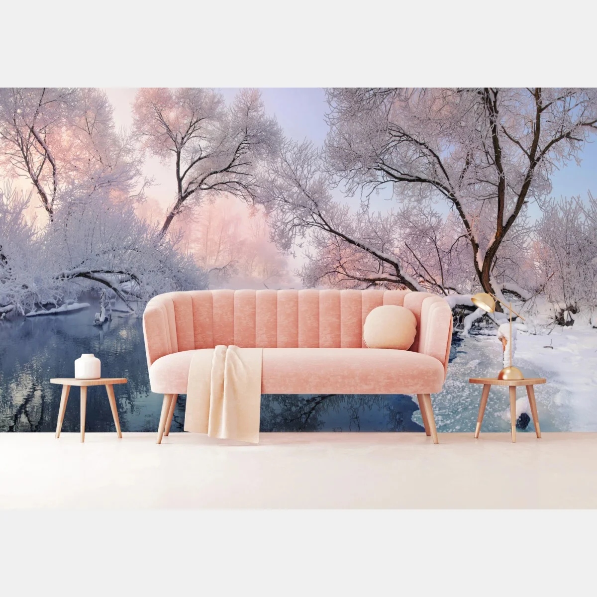 Fotomural amanecer nevado junto al río – Pixers® Fotomural amanecer nevado junto al río – Pixers®