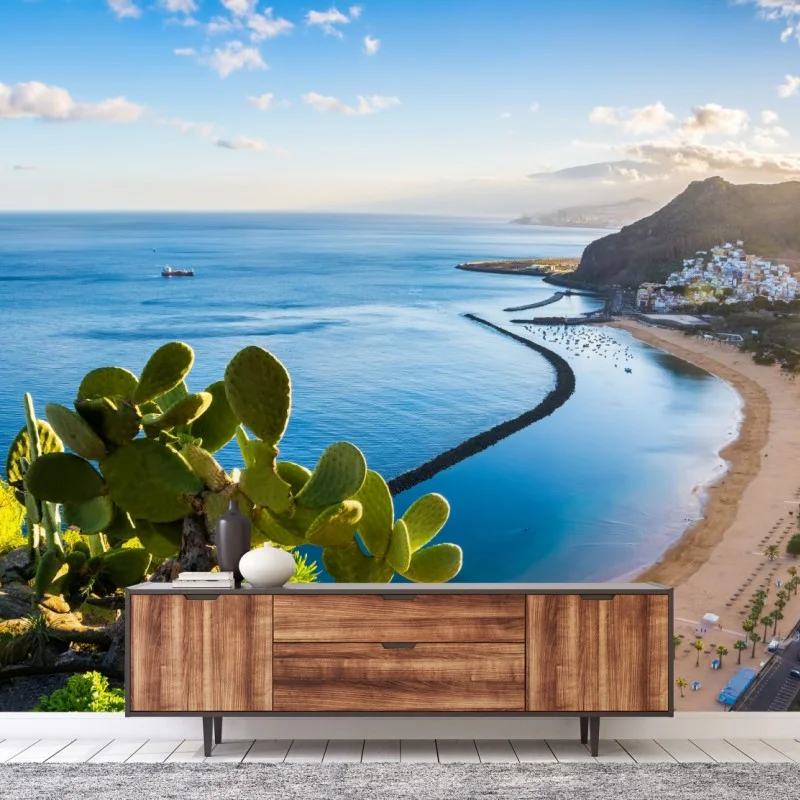 Fotomural amanecer sobre la playa Las Teresitas, Santa Cruz de Tenerife