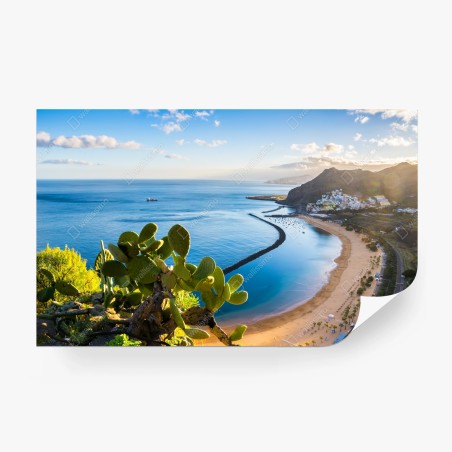 Fotomural amanecer sobre la playa Las Teresitas, Santa Cruz de Tenerife – Pixers®