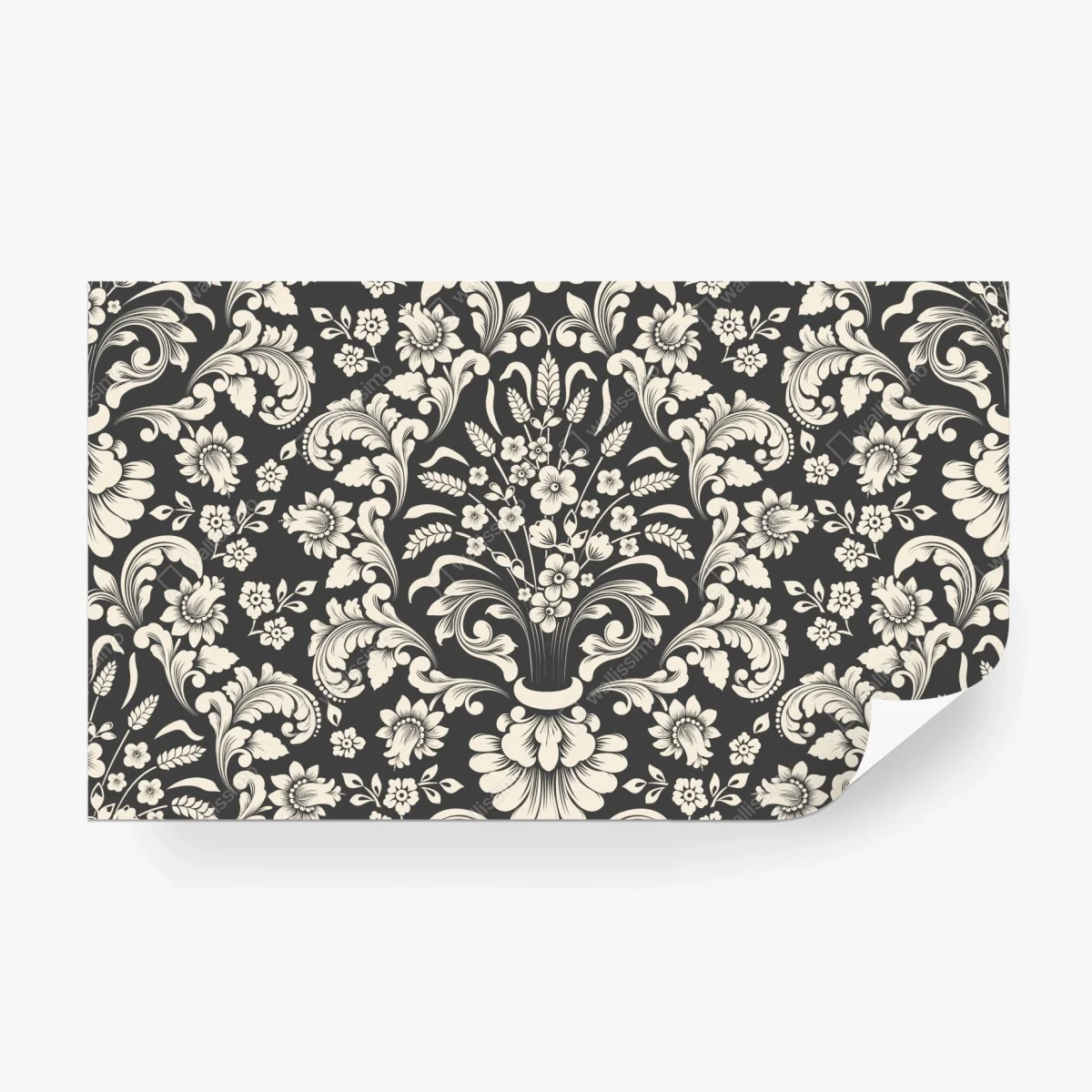 Fotomural motivo damasco floral en tonos crema y gris oscuro – Pixers® Fotomural motivo damasco floral en tonos crema y gris oscuro – Pixers®