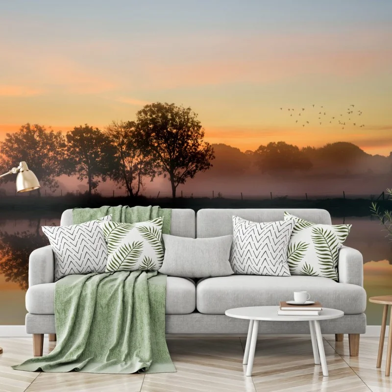 Fotomural amanecer otoñal en la campiña de Inglaterra