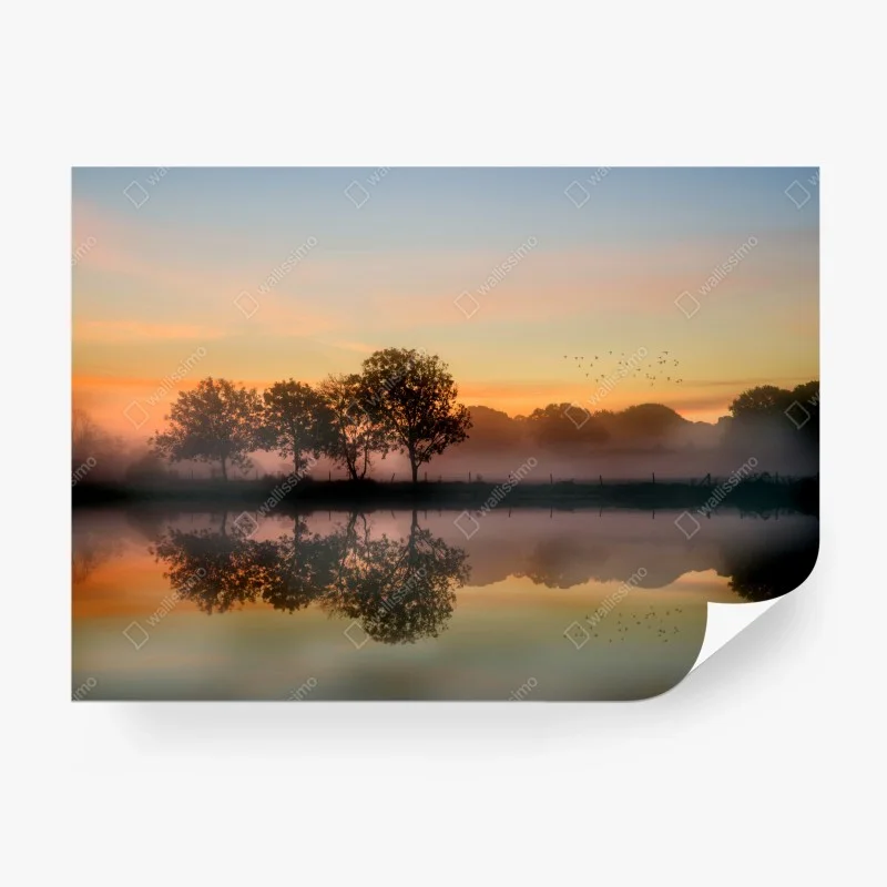 Fotomural amanecer otoñal en la campiña de Inglaterra