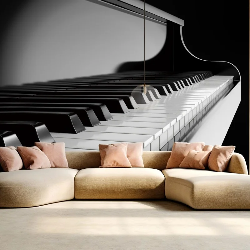 Fotomural teclas de piano en blanco y negro