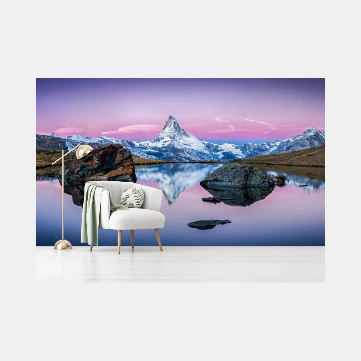 Fotomural reflejo del Matterhorn en lago alpino al amanecer – Pixers® Fotomural reflejo del Matterhorn en lago alpino al amanecer – Pixers®
