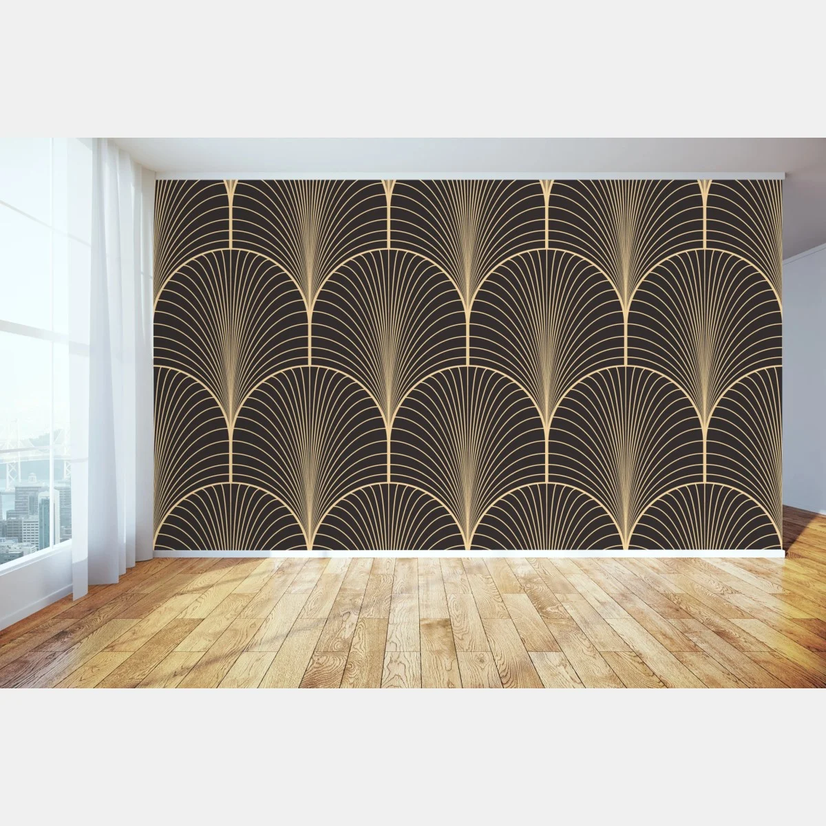 Fotomural patrón art déco dorado sobre fondo negro – Pixers® Fotomural patrón art déco dorado sobre fondo negro – Pixers®