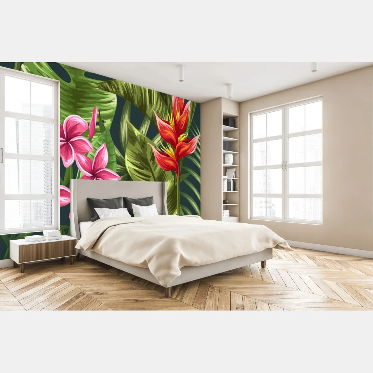 Fotomural diseño floral tropical con hibisco y plumeria – Pixers® Fotomural diseño floral tropical con hibisco y plumeria – Pixers®