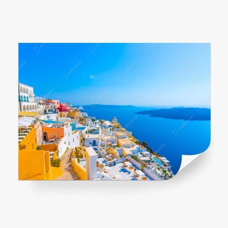 Fotomural panorama de Santorini sobre la caldera – Pixers®