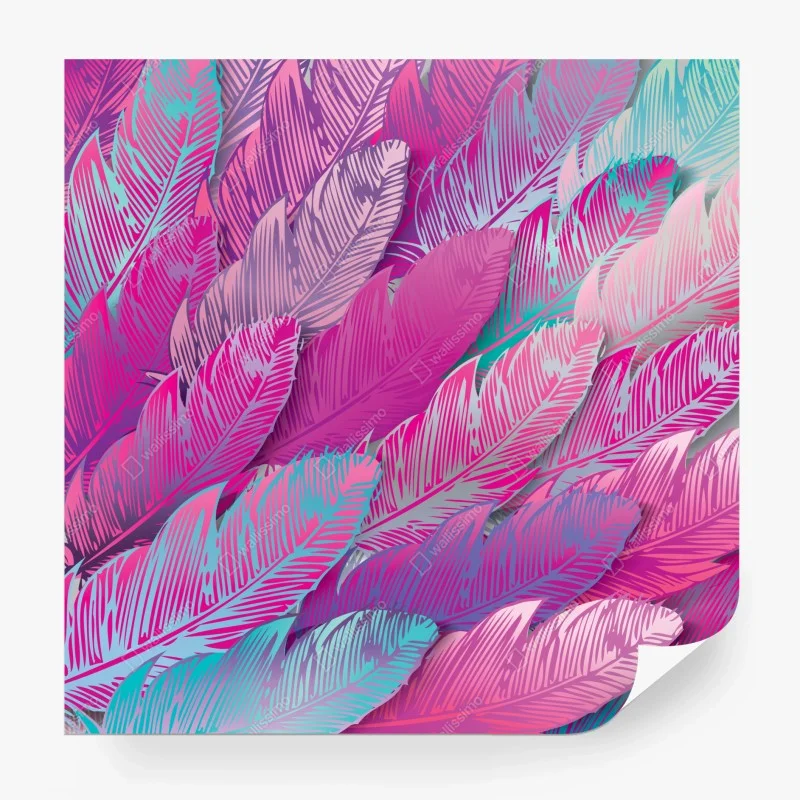 Fotomural arte de plumas rosa iridiscente