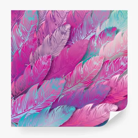 Fotomural arte de plumas rosa iridiscente – Pixers®