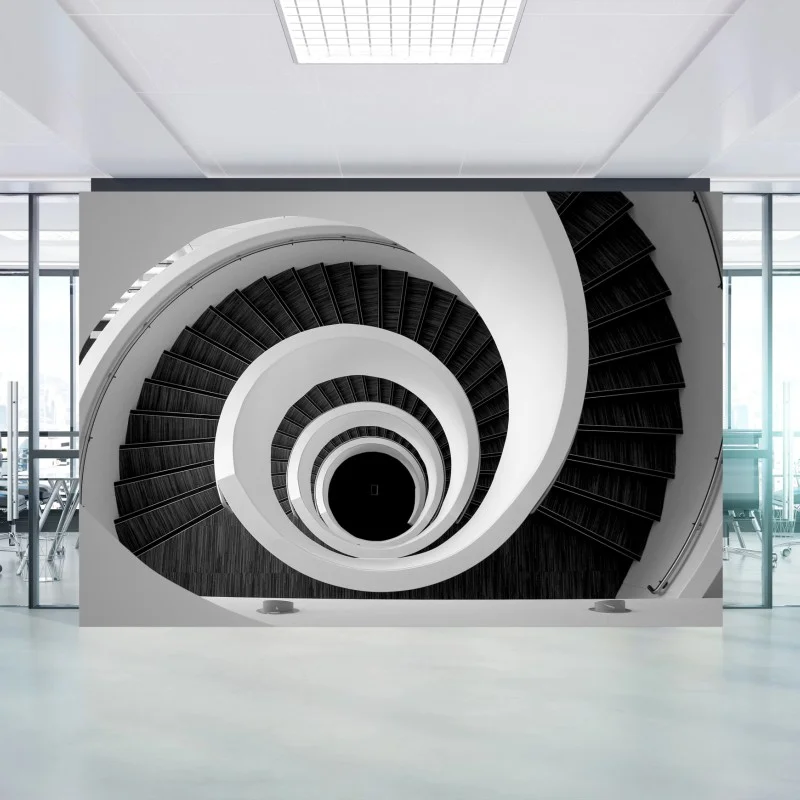 Fotomural escalera en espiral vista desde arriba
